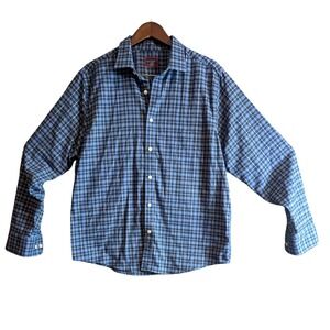 UNTUCKit ButtonDown Shirt Mens XL Blue Excellent Melville Plaid Slim Fit Flannel